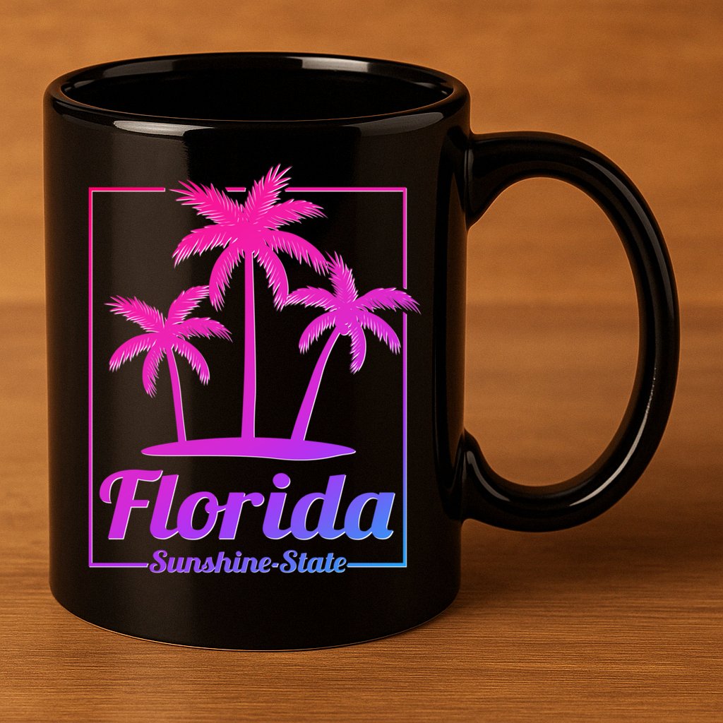 Florida Sunshine State Retro Look Gift 11oz C Handle Ceramic Mug