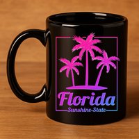 Florida Sunshine State Retro Look Gift 11oz C Handle Ceramic Mug