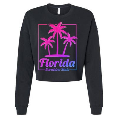 Florida Sunshine State Retro Look Gift Cropped Pullover Crew