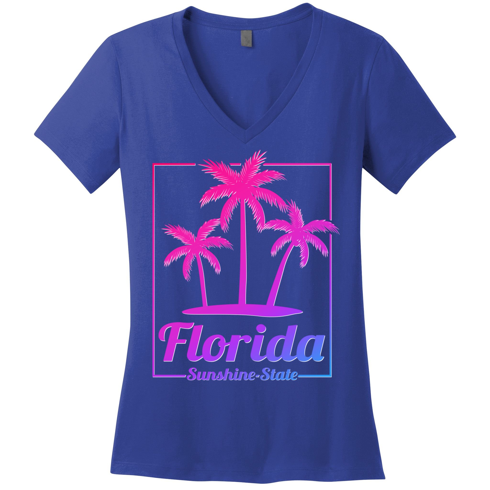 Florida Sunshine State Retro Look Gift Women's V-Neck T-Shirt