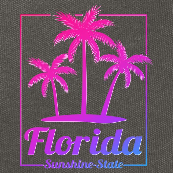 Florida Sunshine State Retro Look Gift Cotton Canvas Backpack