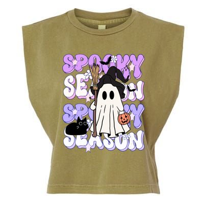 Funny Saying Spooky Season Halloween Ghost Lover Garment-Dyed Women's Muscle Tee