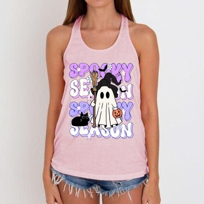 Funny Saying Spooky Season Halloween Ghost Lover Women's Knotted Racerback Tank