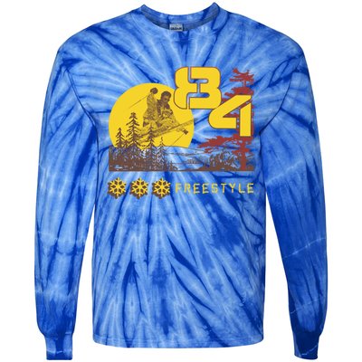 Freestyle Skiing Ski Sport Gift Tie-Dye Long Sleeve Shirt