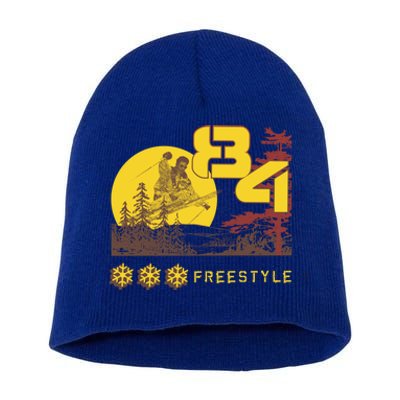 Freestyle Skiing Ski Sport Gift Short Acrylic Beanie