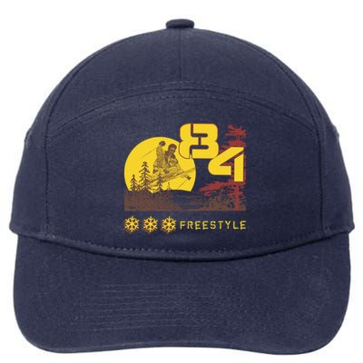 Freestyle Skiing Ski Sport Gift 7-Panel Snapback Hat