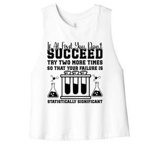 Funny Statistics Science Pun Chemistry Gift Women's Racerback Cropped Tank