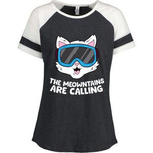 Funny Snowboard Ski Goggle For Snowboarding Cat Skiing Gift Enza Ladies Jersey Colorblock Tee