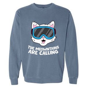 Funny Snowboard Ski Goggle For Snowboarding Cat Skiing Gift Garment-Dyed Sweatshirt