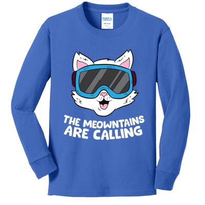 Funny Snowboard Ski Goggle For Snowboarding Cat Skiing Gift Kids Long Sleeve Shirt