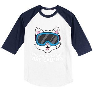 Funny Snowboard Ski Goggle For Snowboarding Cat Skiing Gift Baseball Sleeve Shirt