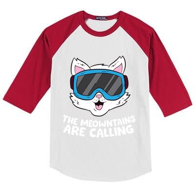 Funny Snowboard Ski Goggle For Snowboarding Cat Skiing Gift Kids Colorblock Raglan Jersey