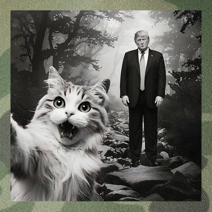 Funny Surprised Scared Cat Selfie With D.Trump Legacy Tie Dye Trucker Hat