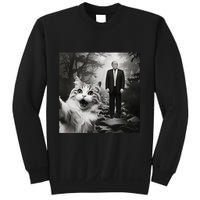 Funny Surprised Scared Cat Selfie With D.Trump Sweatshirt