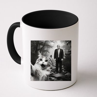 Funny Surprised Scared Cat Selfie With D.Trump Mug