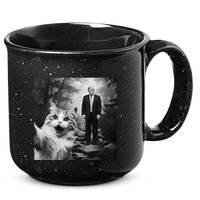 Funny Surprised Scared Cat Selfie With D.Trump 15oz Campfire Ceramic Mug