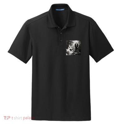 Funny Surprised Scared Cat Selfie With D.Trump Dry Zone Grid Polo