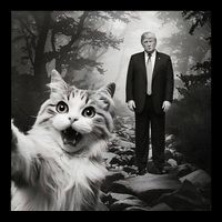 Funny Surprised Scared Cat Selfie With D.Trump 16 in Basic Backpack