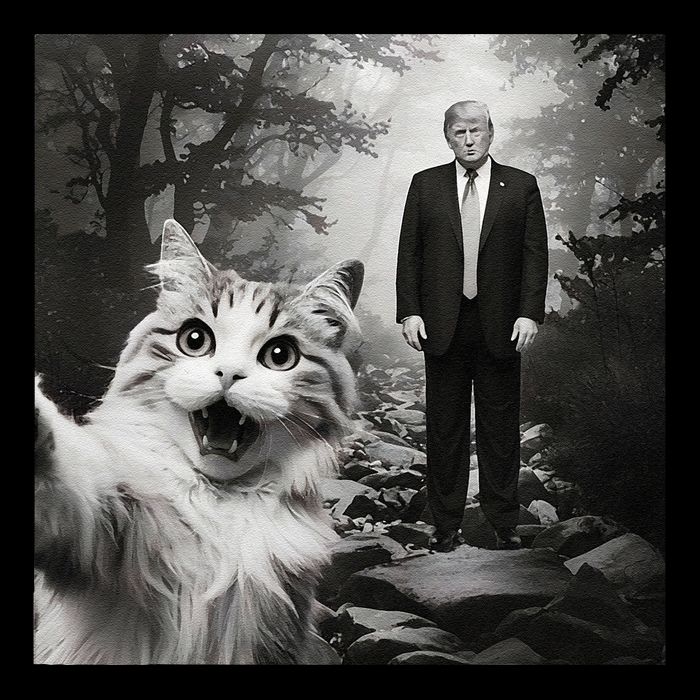 Funny Surprised Scared Cat Selfie With D.Trump 16 in Basic Backpack