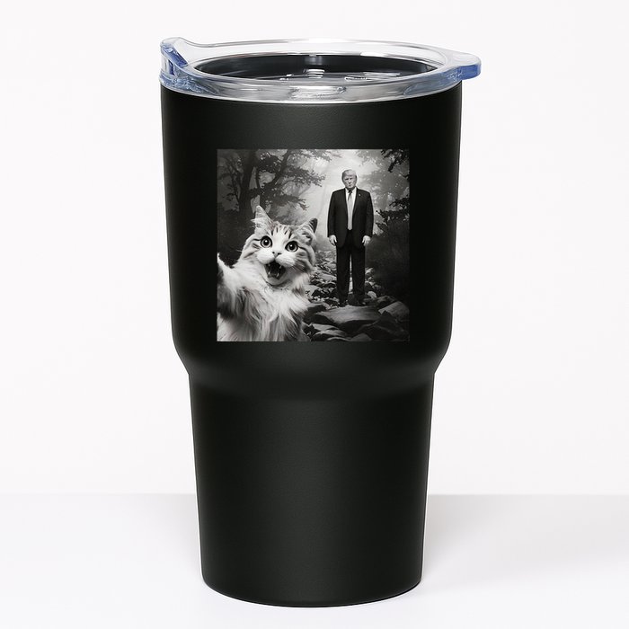 Funny Surprised Scared Cat Selfie With D.Trump Tumbler