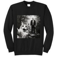 Funny Surprised Scared Cat Selfie With D.Trump Tall Sweatshirt