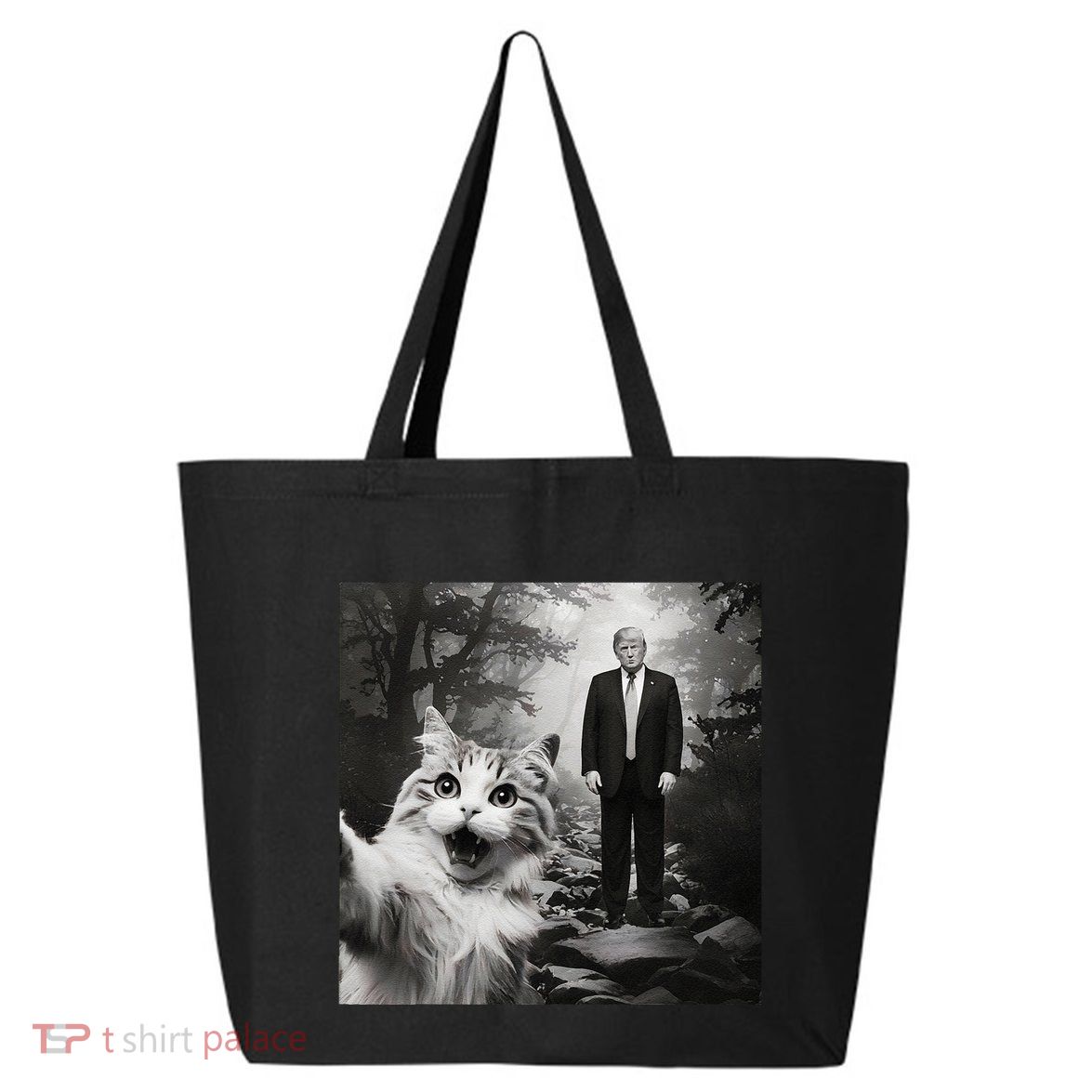 Funny Surprised Scared Cat Selfie With D.Trump 25L Jumbo Tote
