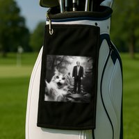 Funny Surprised Scared Cat Selfie With D.Trump Golf Towel