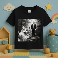Funny Surprised Scared Cat Selfie With D.Trump Toddler T-Shirt
