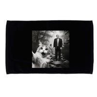 Funny Surprised Scared Cat Selfie With D.Trump Microfiber Hand Towel