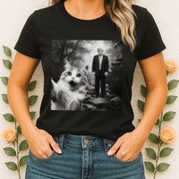 Funny Surprised Scared Cat Selfie With D.Trump Womens T-Shirt