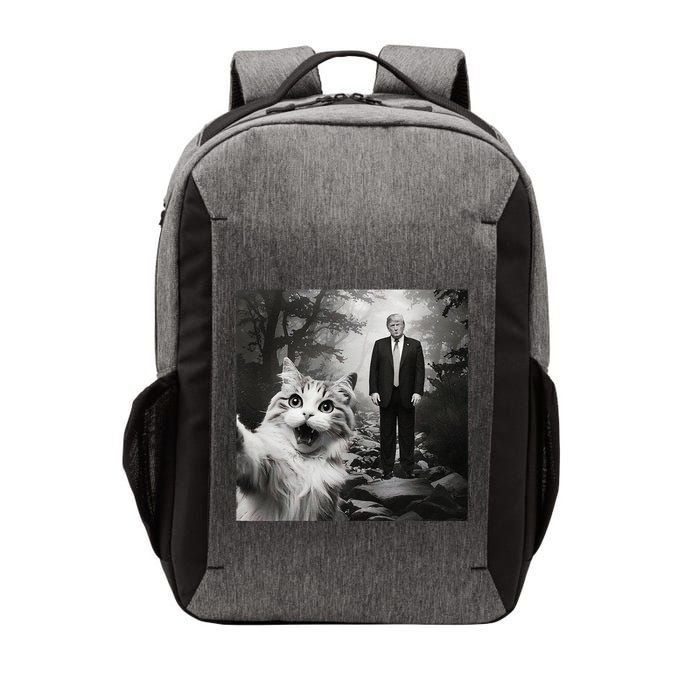 Funny Surprised Scared Cat Selfie With D.Trump Vector Backpack
