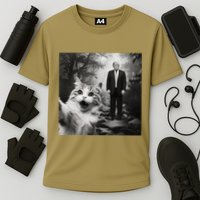 Funny Surprised Scared Cat Selfie With D.Trump Performance Shirt