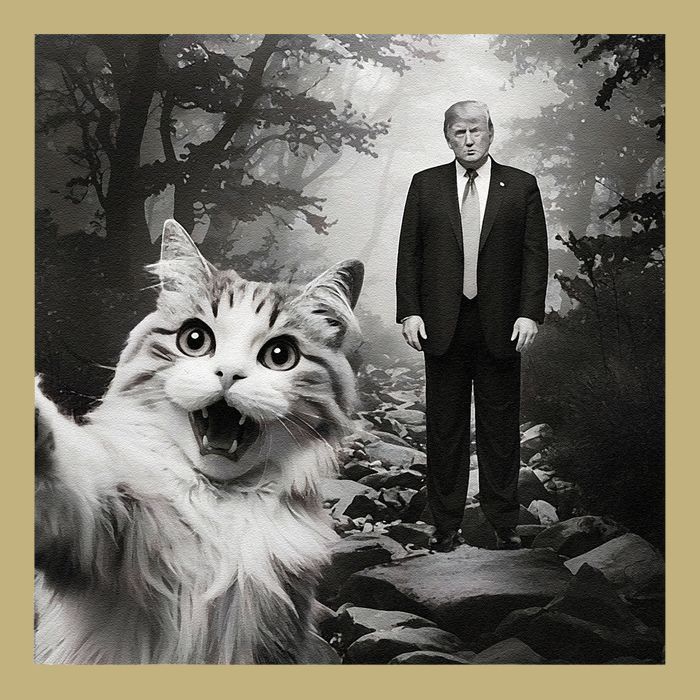 Funny Surprised Scared Cat Selfie With D.Trump Performance Shirt