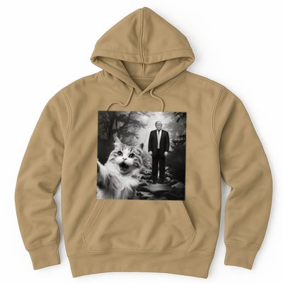 Funny Surprised Scared Cat Selfie With D.Trump Hoodie