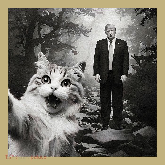 Funny Surprised Scared Cat Selfie With D.Trump Magnet