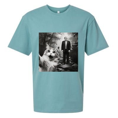 Funny Surprised Scared Cat Selfie With D.Trump Sueded Cloud Jersey T-Shirt