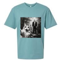 Funny Surprised Scared Cat Selfie With D.Trump Sueded Cloud Jersey T-Shirt