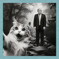 Funny Surprised Scared Cat Selfie With D.Trump Sueded Cloud Jersey T-Shirt