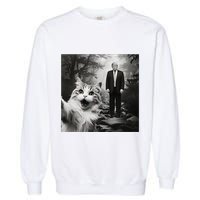 Funny Surprised Scared Cat Selfie With D.Trump Garment-Dyed Sweatshirt
