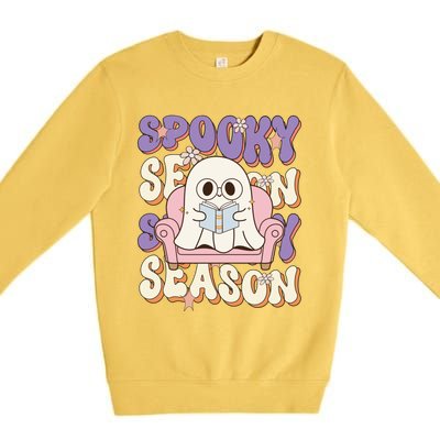 Funny Saying Spooky Season Halloween Ghost Teacher Premium Crewneck Sweatshirt