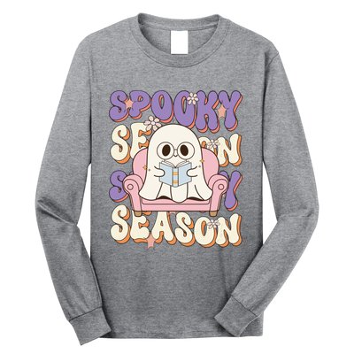 Funny Saying Spooky Season Halloween Ghost Teacher Long Sleeve Shirt