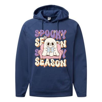 Funny Saying Spooky Season Halloween Ghost Teacher Performance Fleece Hoodie