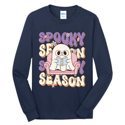 Funny Saying Spooky Season Halloween Ghost Teacher Tall Long Sleeve T-Shirt