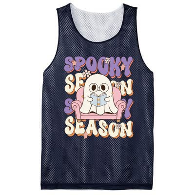 Funny Saying Spooky Season Halloween Ghost Teacher Mesh Reversible Basketball Jersey Tank