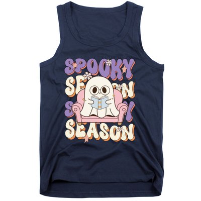 Funny Saying Spooky Season Halloween Ghost Teacher Tank Top