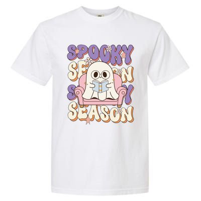 Funny Saying Spooky Season Halloween Ghost Teacher Garment-Dyed Heavyweight T-Shirt