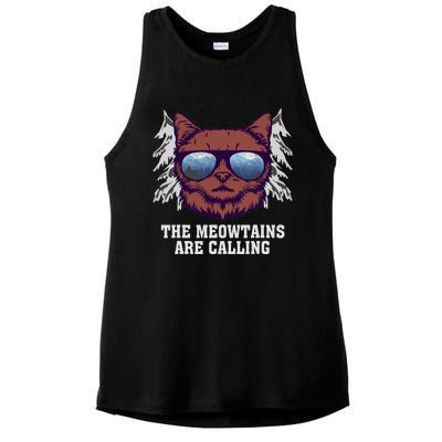 Funny Saying Ski Lover Mountain Skier And Cats Ladies PosiCharge Tri-Blend Wicking Tank