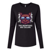 Funny Saying Ski Lover Mountain Skier And Cats Womens Cotton Relaxed Long Sleeve T-Shirt