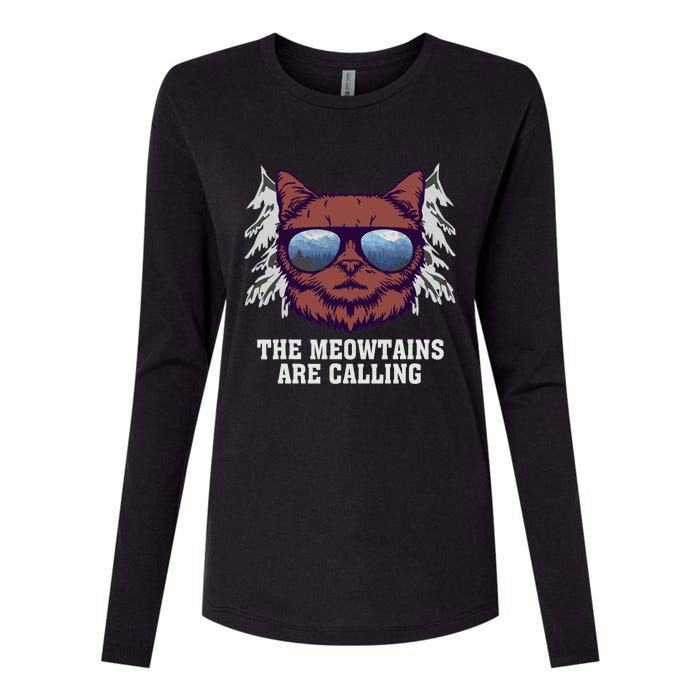 Funny Saying Ski Lover Mountain Skier And Cats Womens Cotton Relaxed Long Sleeve T-Shirt