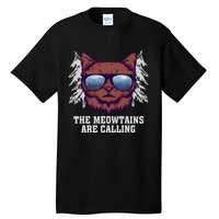 Funny Saying Ski Lover Mountain Skier And Cats Tall T-Shirt